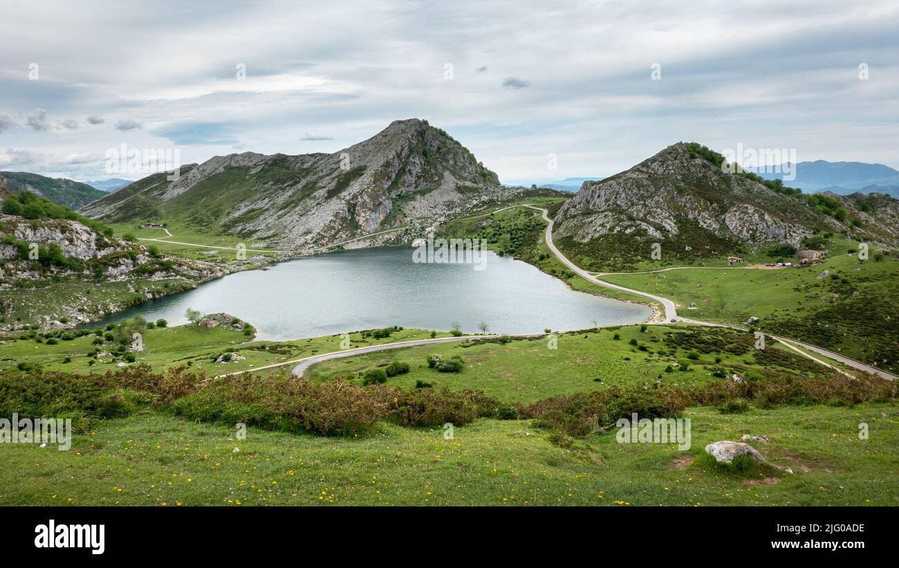 Lago Enol, Covadonga, Asturias Stock Photo