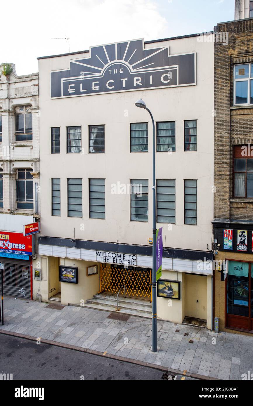 The Electric is a cinema in Birmingham, England. It opened in Station Street in 1909, showing its first silent film on 27 December of that year, and as of 2022 is thought to be the oldest working cinema in the country. It predates its namesake, the Electric Cinema in Notting Hill, London, by around two months Stock Photo