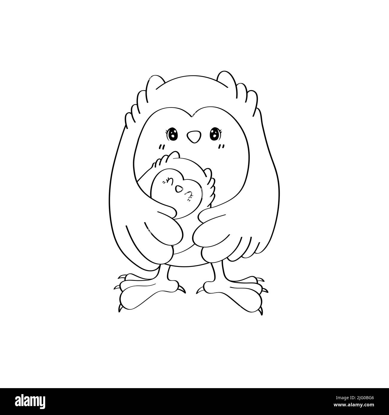 Cute Owl Clipart Isolated on White Background. Funny Clip Art Owl With