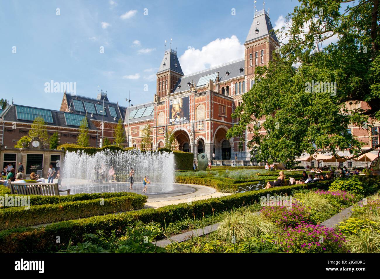 The gardens outside the Rijksmuseum, Amsterdam. Stock Photo