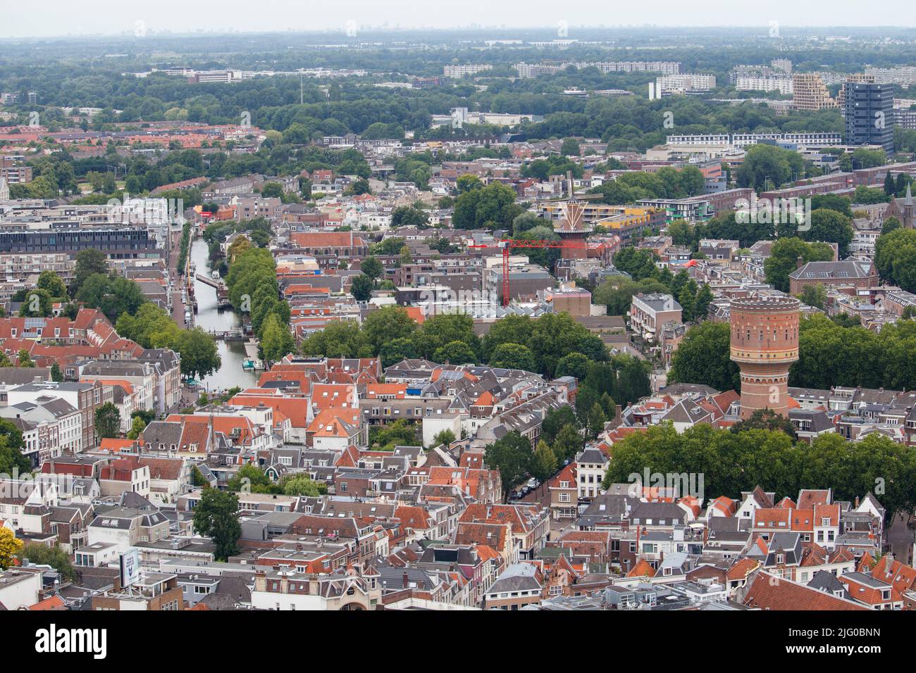 Views of Utrecht taken from the very top of the Dom Tower. Stock Photo