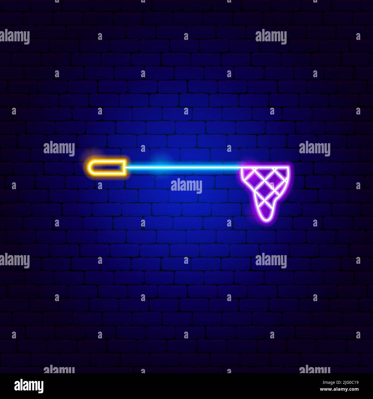 Fisherman's Landing Net Neon Sign Stock Vector