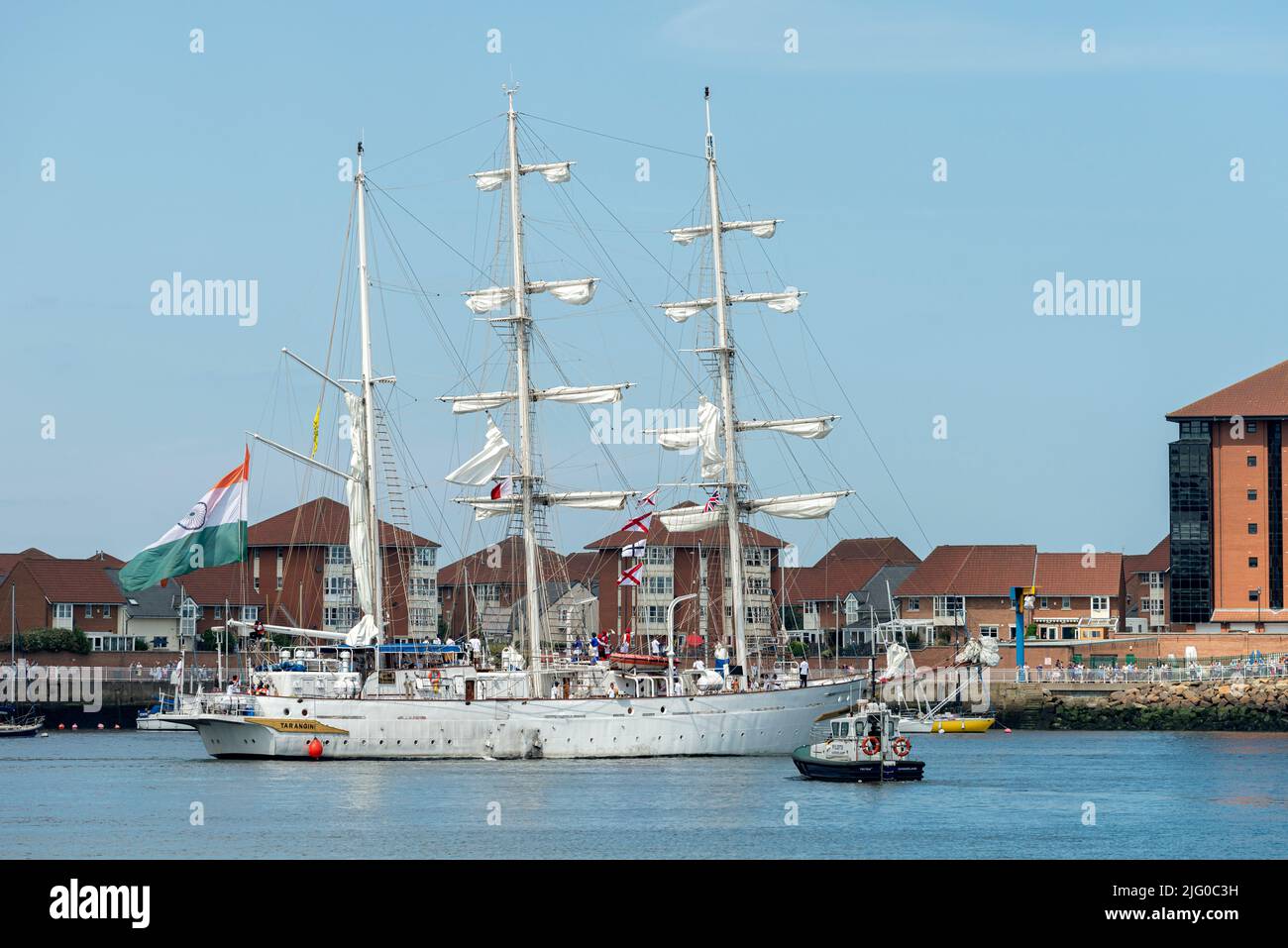Sailing ships at the 'Tall Ships' race at Sunderland in 2018 Stock Photo