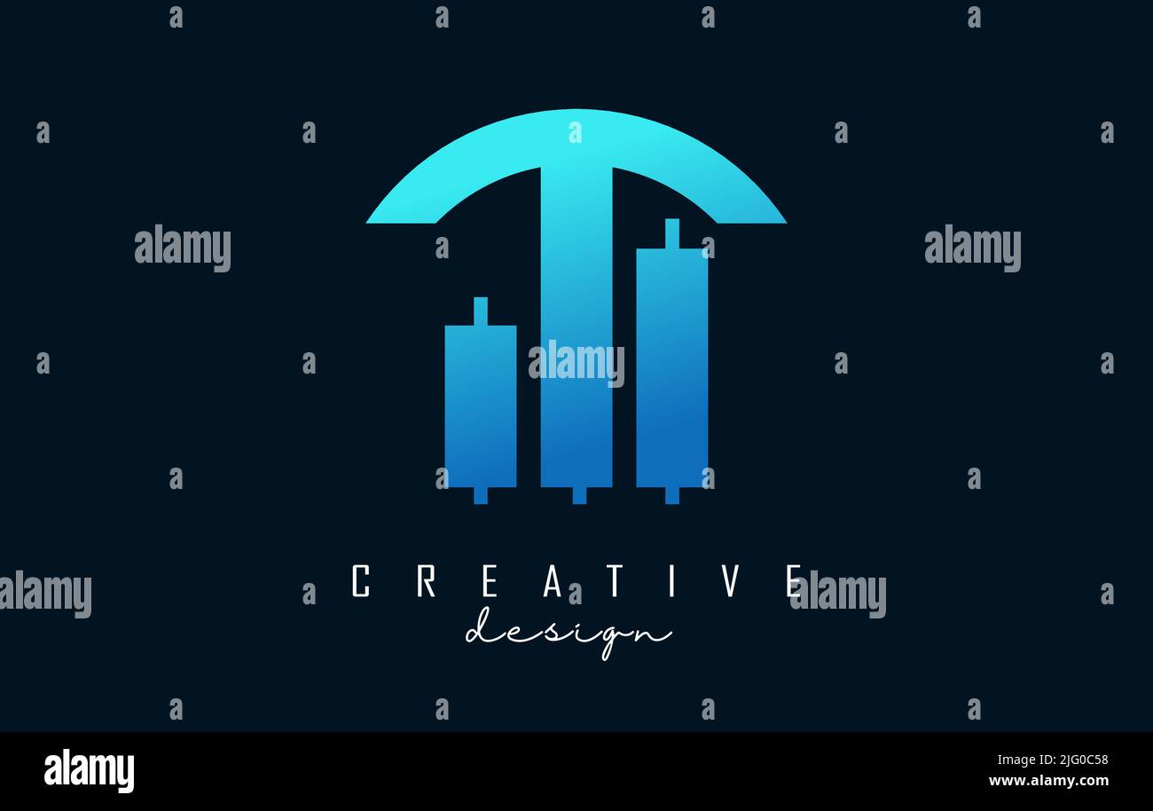 Colorful Letter T logo with creative shape and geometric design for ...