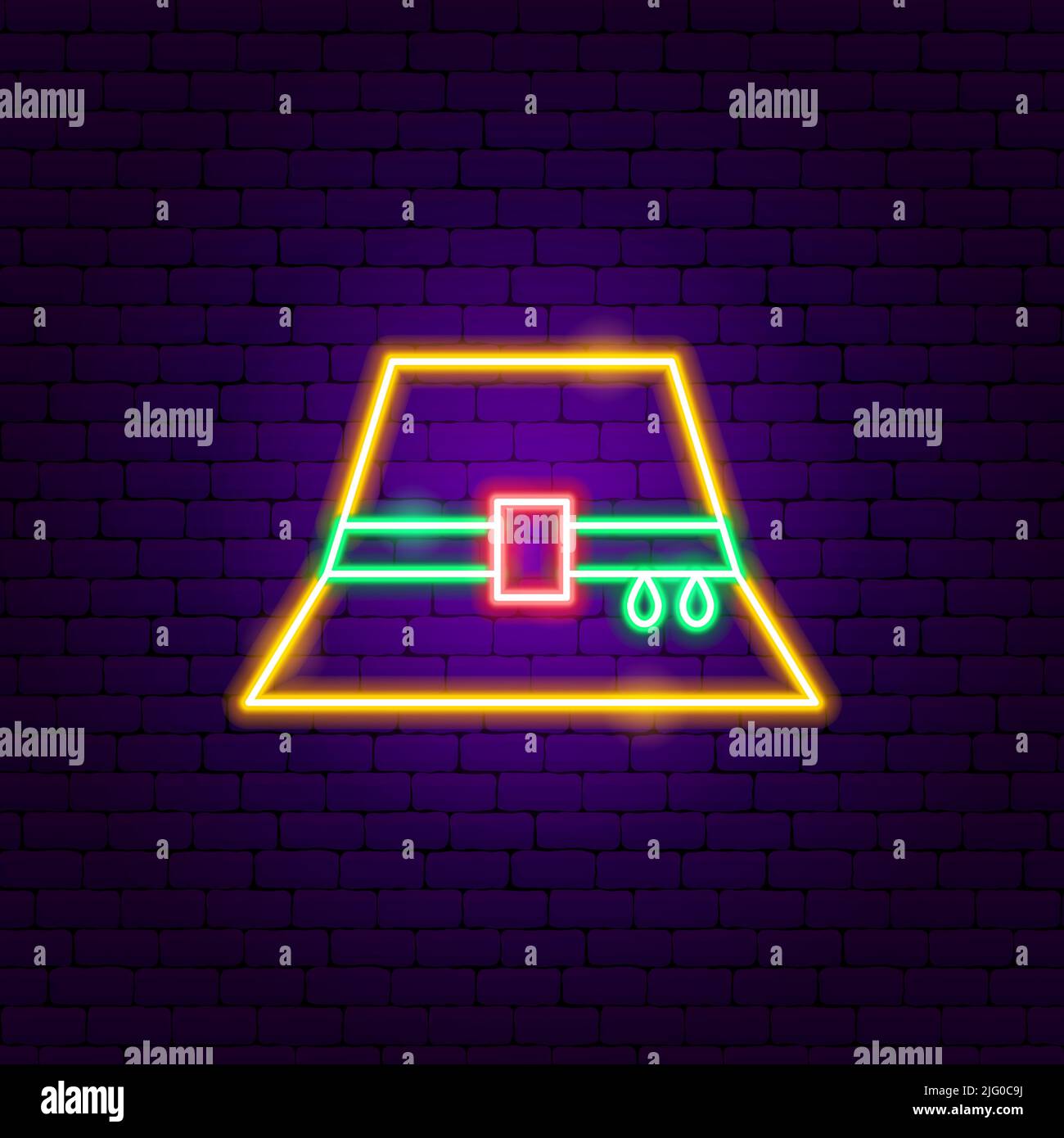 Fisherman Hat Neon Sign Stock Vector