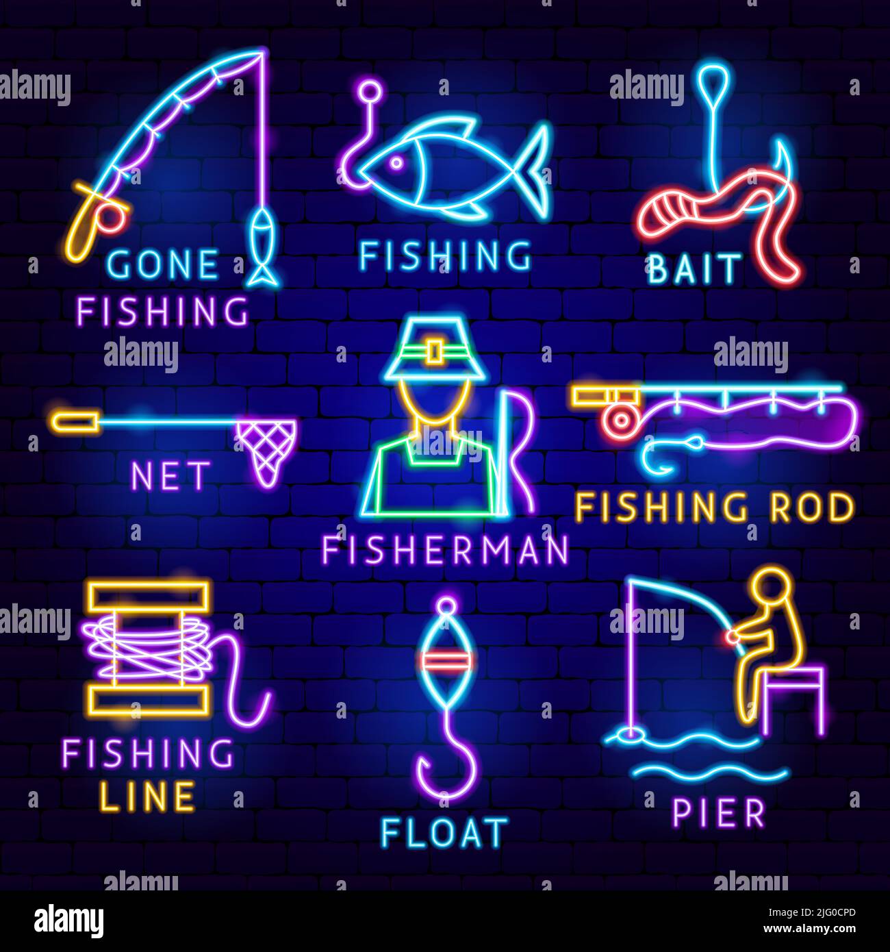 Fishing Label Set Stock Vector Image & Art Alamy