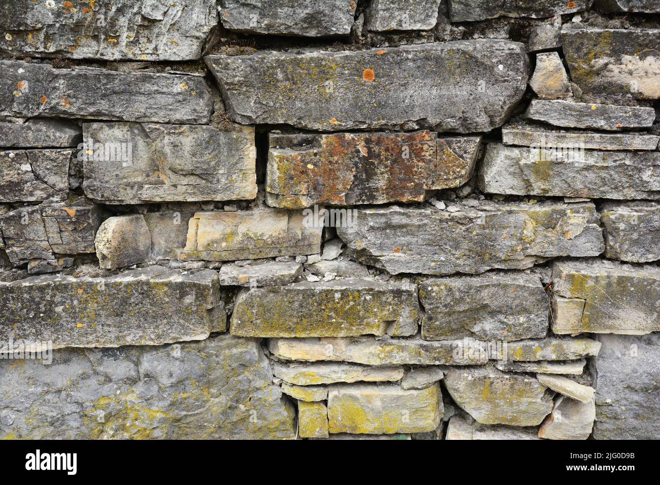 Wild stone wall background. Old castle rough stone wall texture. Stock Photo