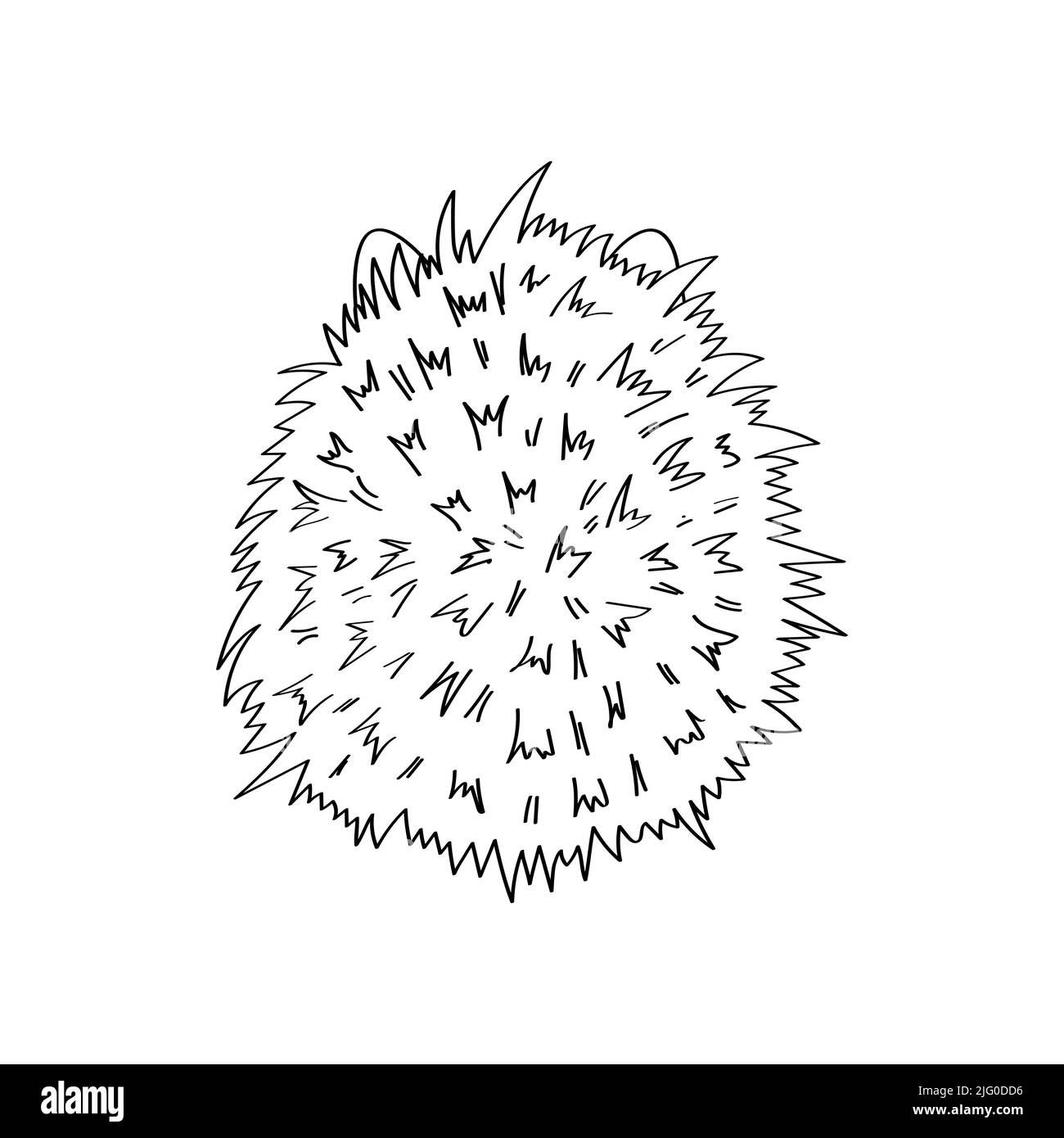 Cute Clipart Hedgehog Black and White Illustration in Cartoon Style. Cartoon Clip Art Hedgehog for Coloring Page. Vector Illustration of a Forest Stock Vector