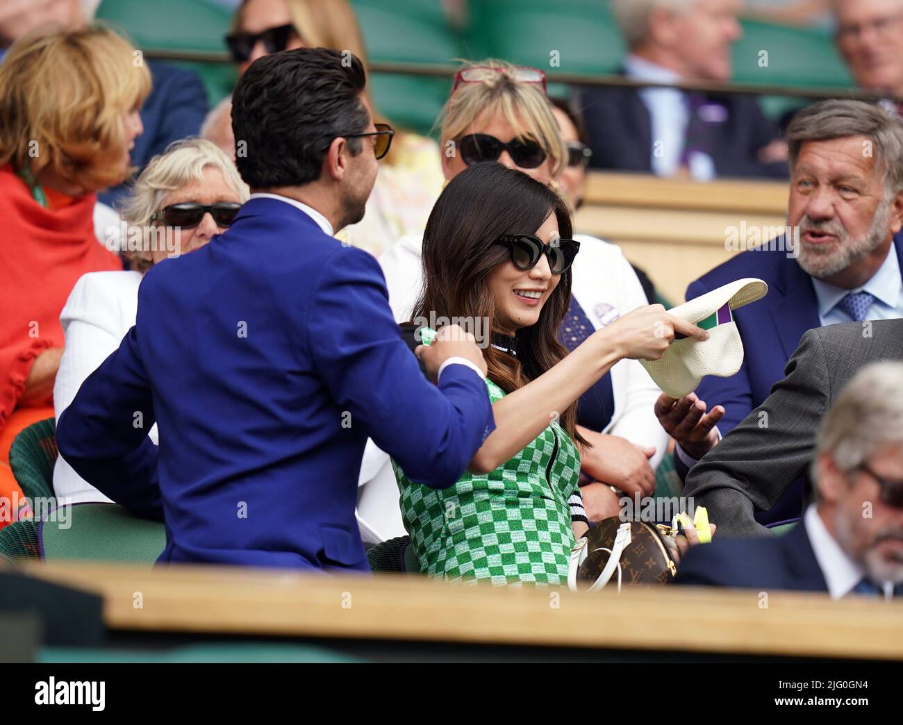 Dominic Cooper and Gemma Chan in the Royal Box on day ten of the 2022