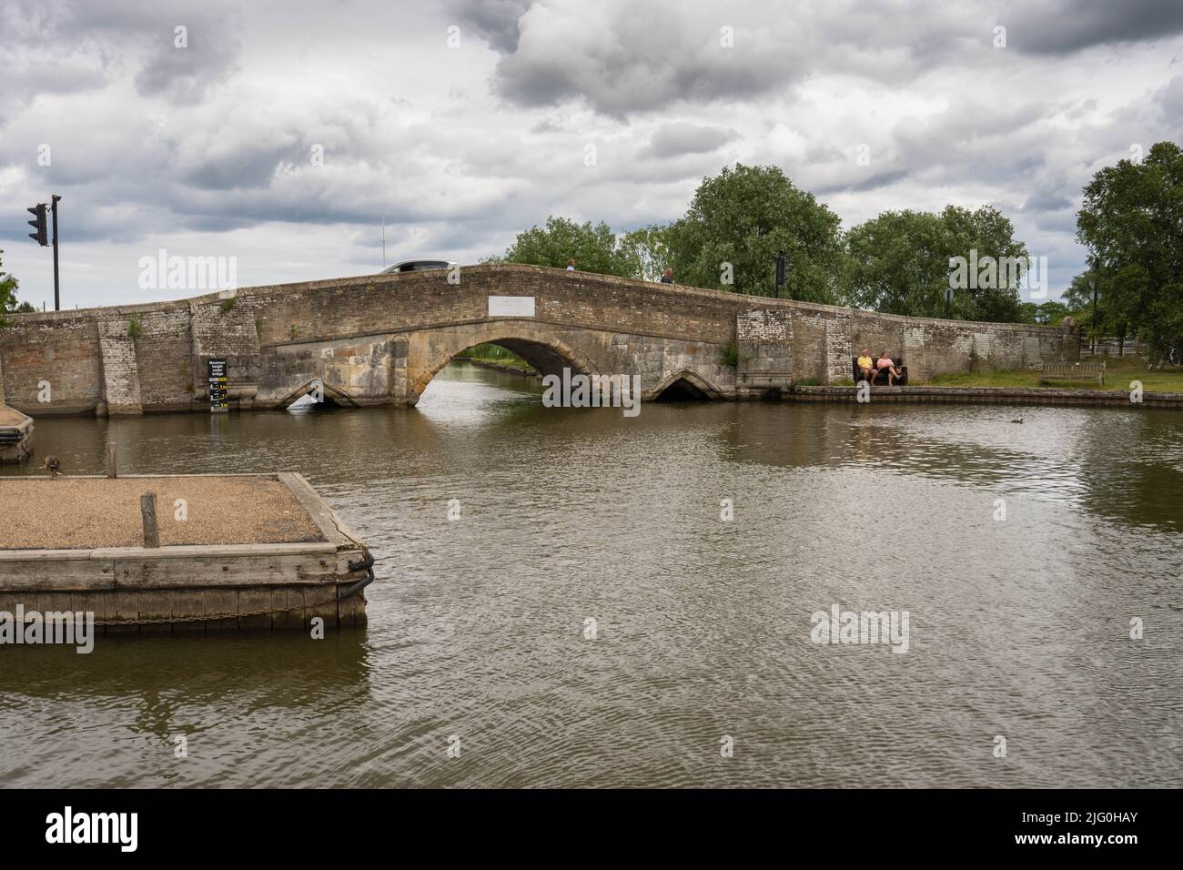 A view of the medieval bridge crossing the River Thurne on the Norfolk