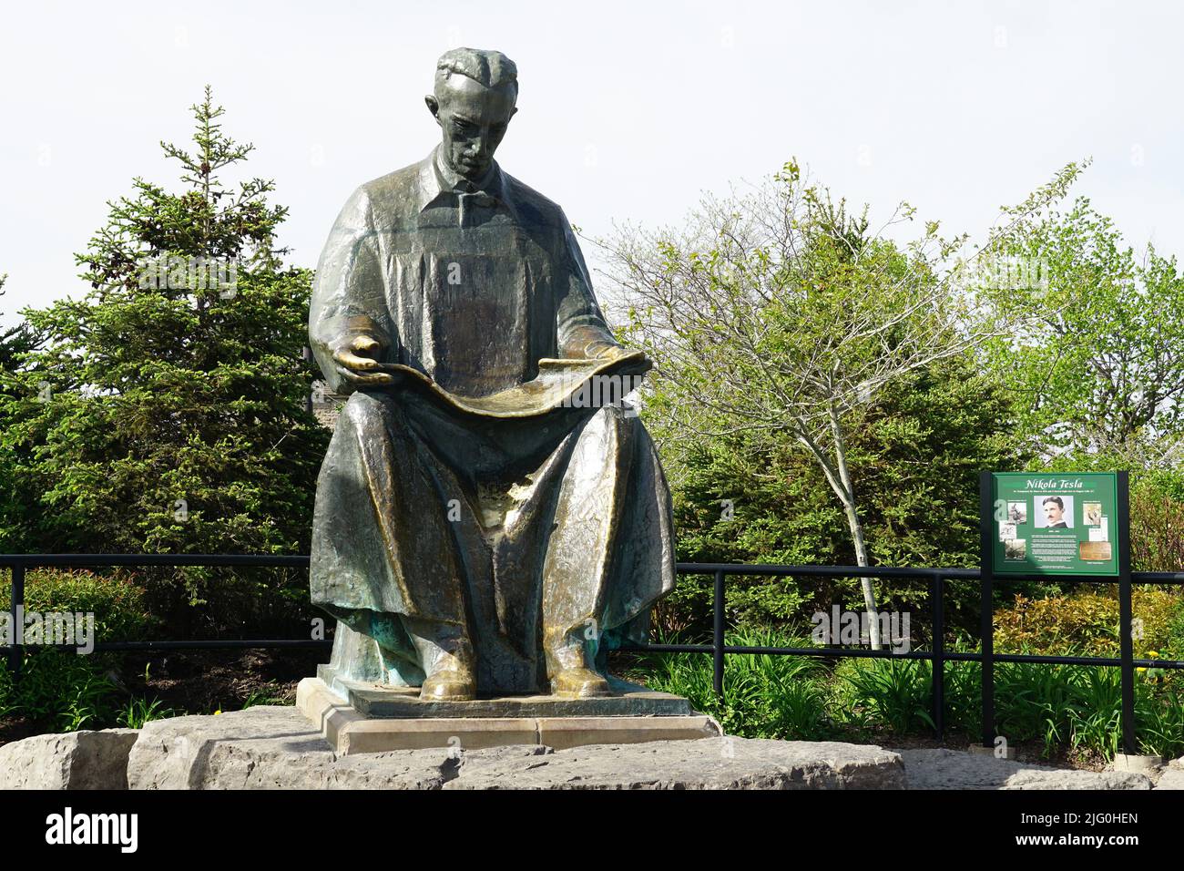Statue of Nikola Tesla, Niagara Falls, les Chutes du Niagara, Canada