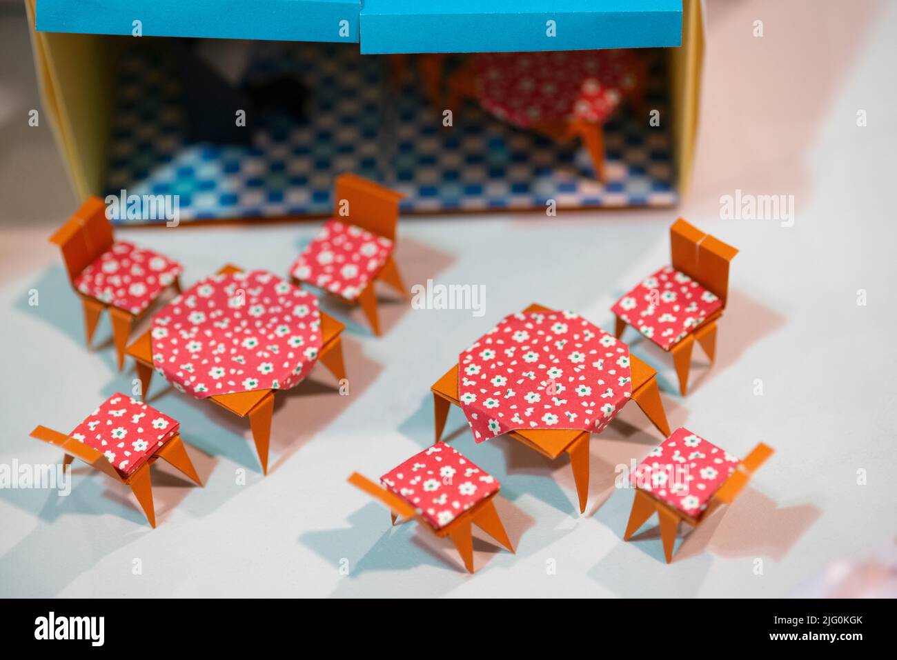 Origami Table whit Chair Stock Photo - Alamy