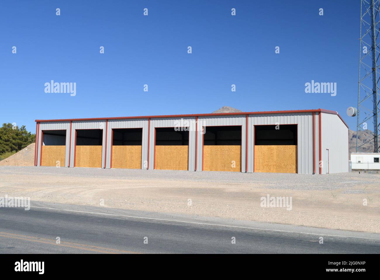 October 19 2021 Pahrump Nevada USA. Pahrump Valley Fire Rescue Service of Nye County Nevada's new fire station 2 is under construction. Stock Photo
