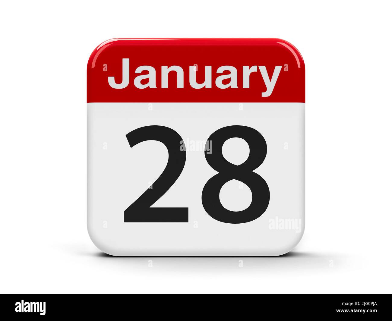 Calendar web button - The Twenty Eighth of January - Data Protection Day, three-dimensional rendering, 3D illustration Stock Photo