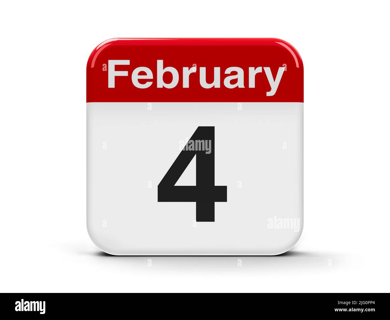Calendar web button - The Fourth of February - World Cancer Day, three-dimensional rendering, 3D illustration Stock Photo