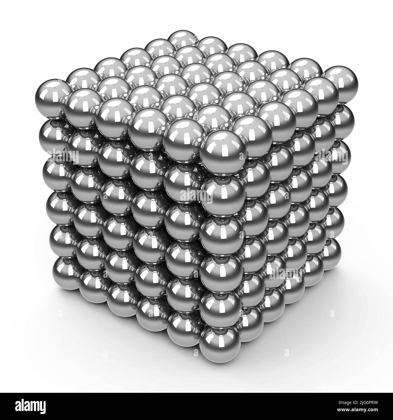 The Neocube - neodymium magnet toy - isolated on a white, three-dimensional rendering, 3D illustration Stock Photo