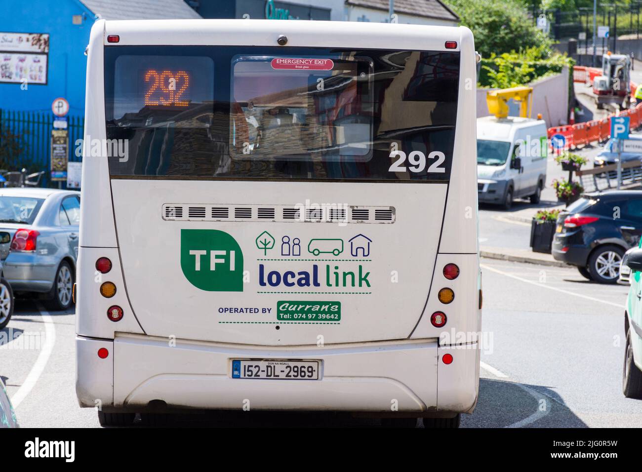 Rural Transport Programme/TFI Local Link bus in Donegal Town, County Donegal, Ireland Stock Photo