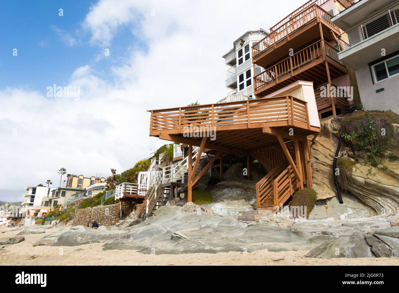 Oceanfront houses in Laguna beach Southern California USA Stock Photo