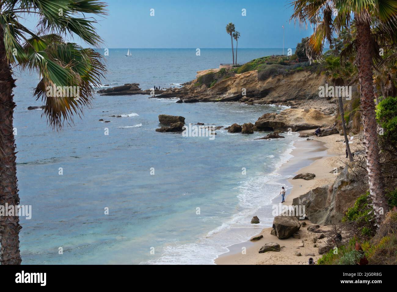 Coves around the premier coastal town of Laguna beach in Orange County Southern California USA Stock Photo