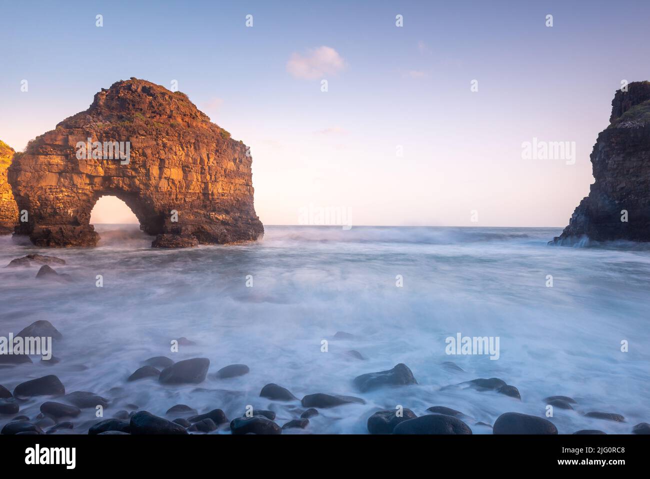 Arch of Los Roques beach, Tenerife island, Spain Stock Photo