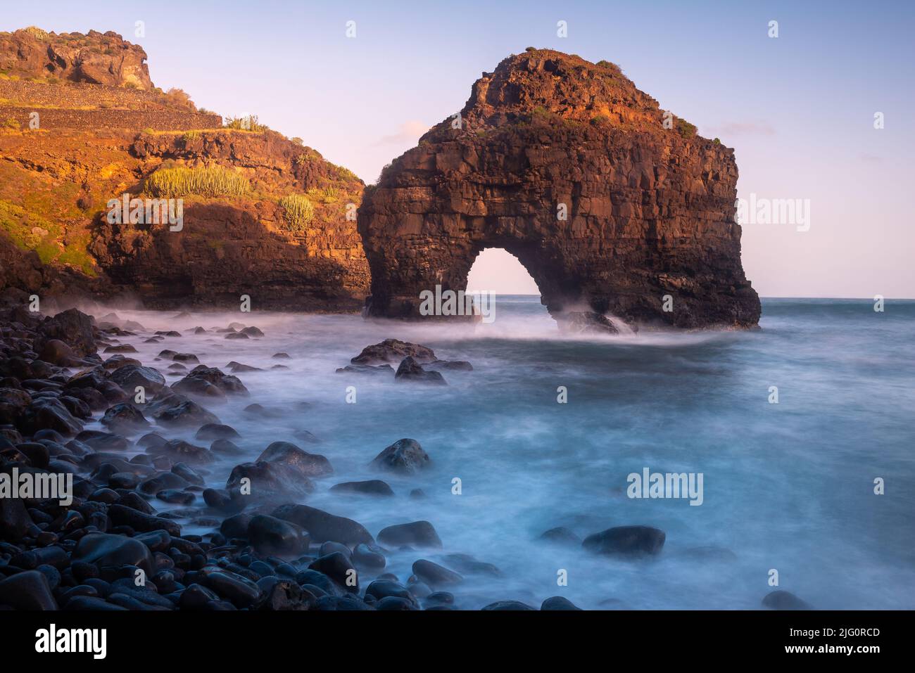 Arch of Los Roques beach, Tenerife island, Spain Stock Photo