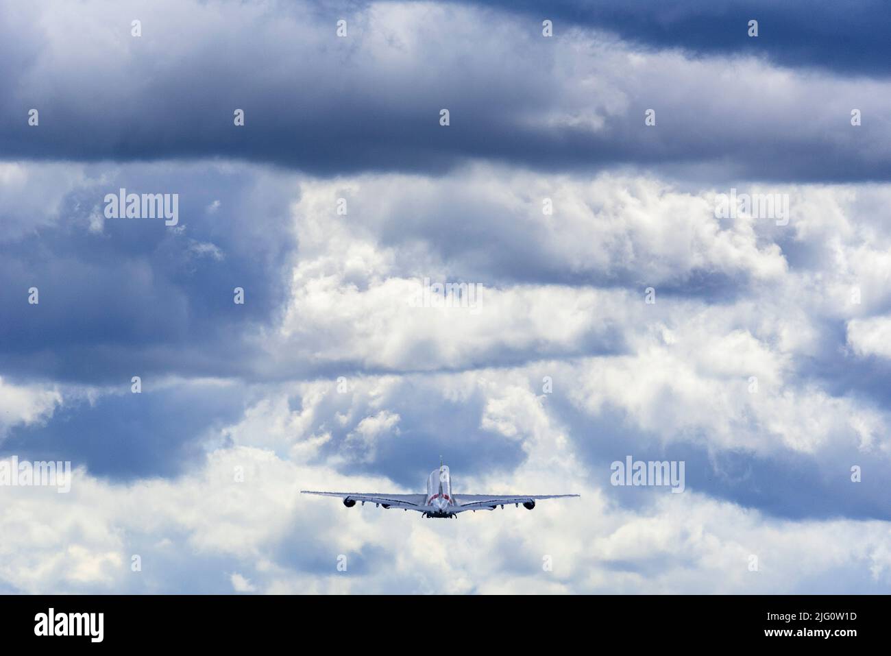 Emirates A380-800 airliner at manchester airport. Stock Photo