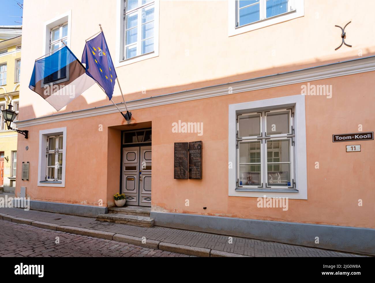 Tallinn, Estonia. July 2022.  exterior view Tallinn Ballet School building in the old city center Stock Photo