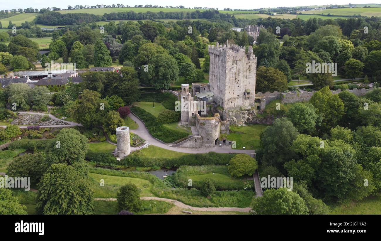 Blarney castle  Ireland drone aerial footage Stock Photo