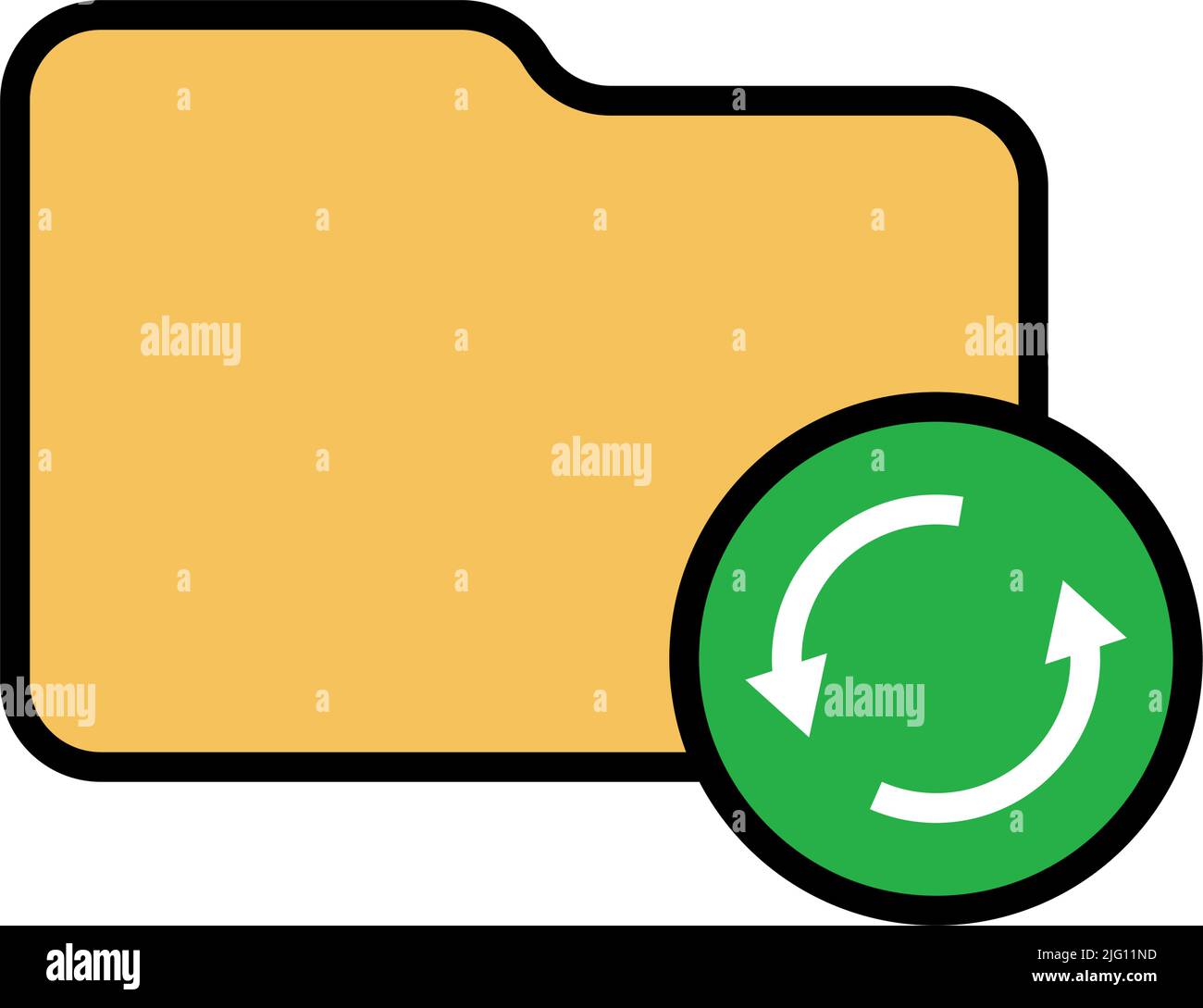 Folder synchronization icon. Update and backup. Editable vector Stock