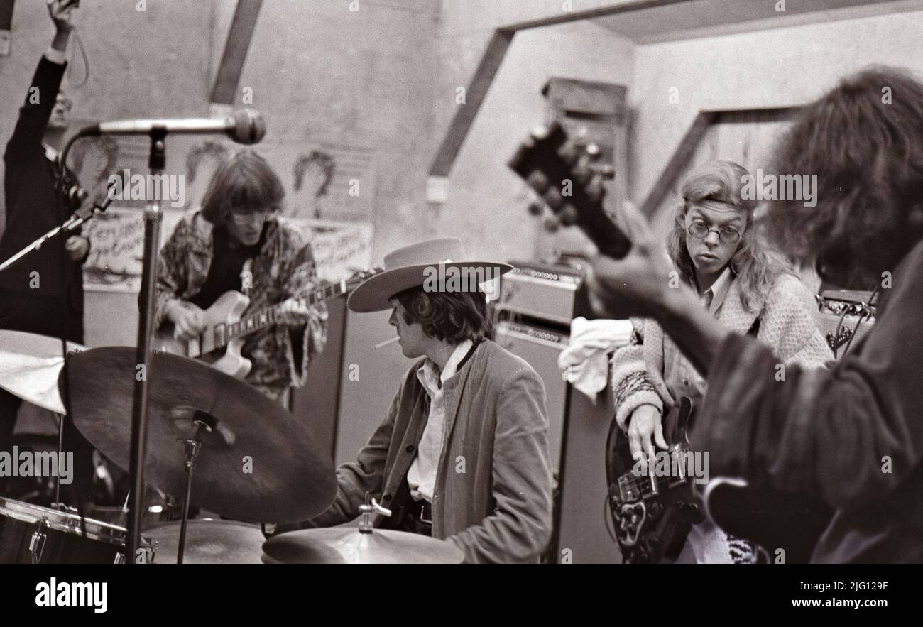 JEFFERSON AIRPLANE at the Bath Festival, England, June 1970, when torrential rain caused the gig to be abandoned. Stock Photo
