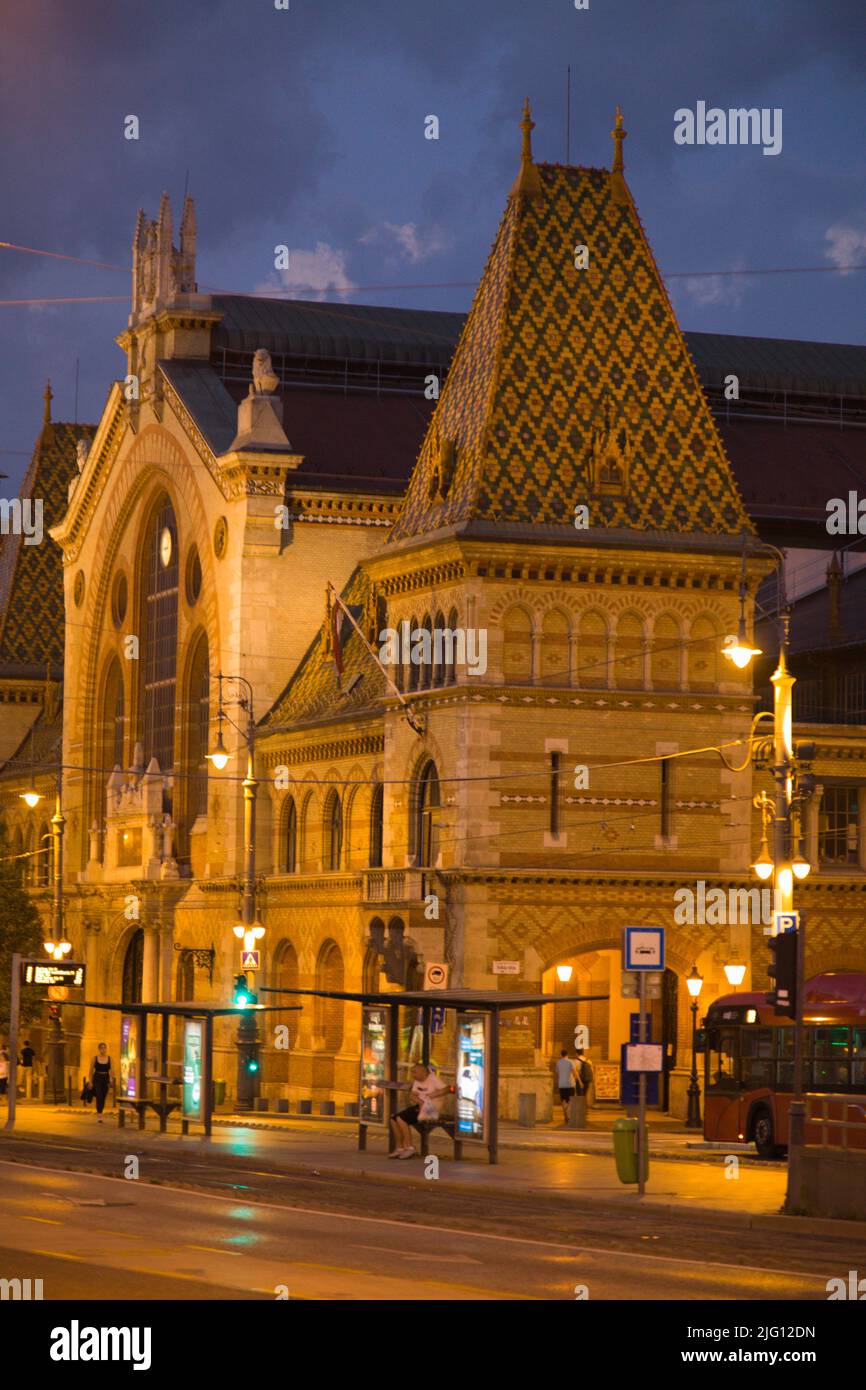 Hungary, Budapest, Vásárcsarnok, Central Market Hall, exterior, Stock Photo