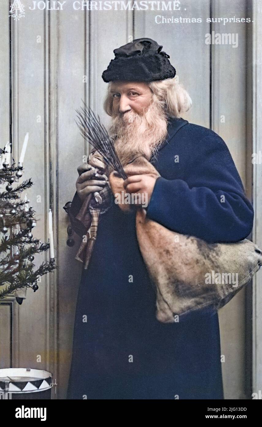 Vintage real photograph of a man dressed as Santa Claus, circa 1910 ...