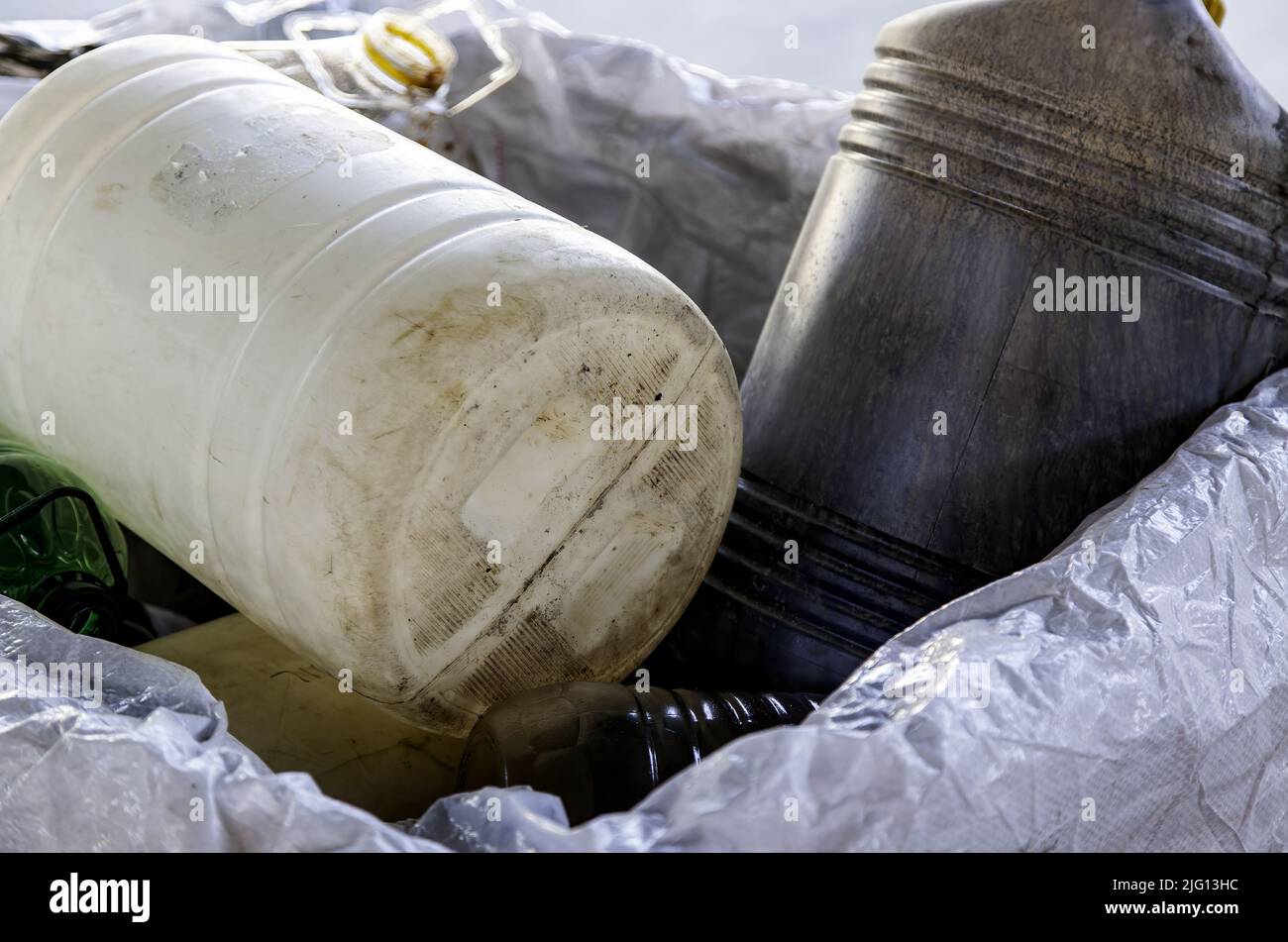 Plastic bottle used oil, recycling and ecology Stock Photo Alamy