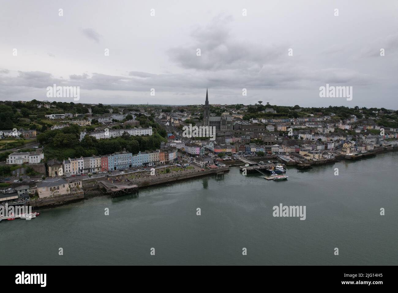 Cobh town and waterfront  Ireland drone aerial view Stock Photo