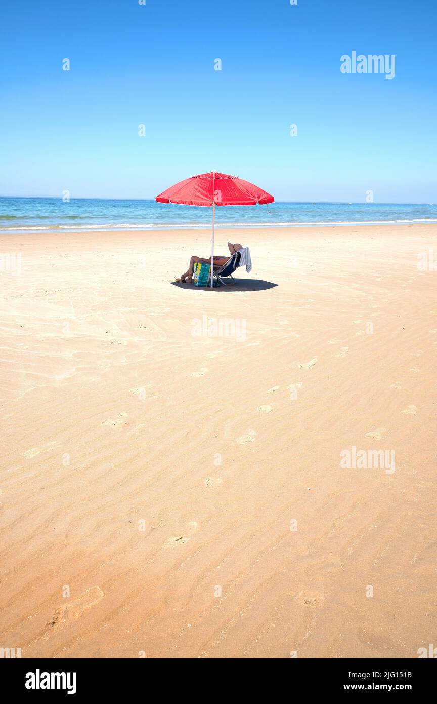 On the beach sunning.  Corporation Beach, Dennis, MA (Cape Cod) USA Stock Photo