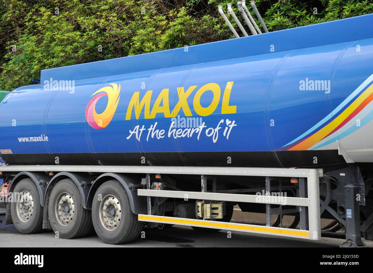 Oil truck at Maxol Stock Photo