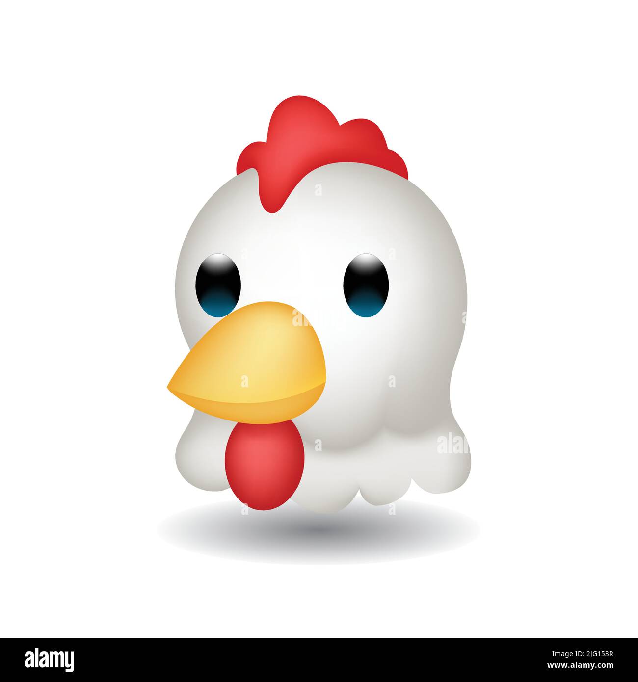 Rooster head emoji vector. Vector illustration of a Rooster's head