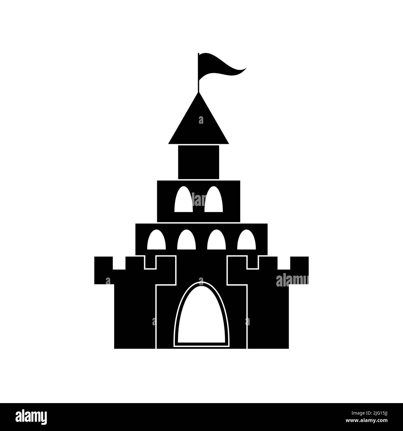 Castle tower icon on white background. Vector illustration Stock Vector