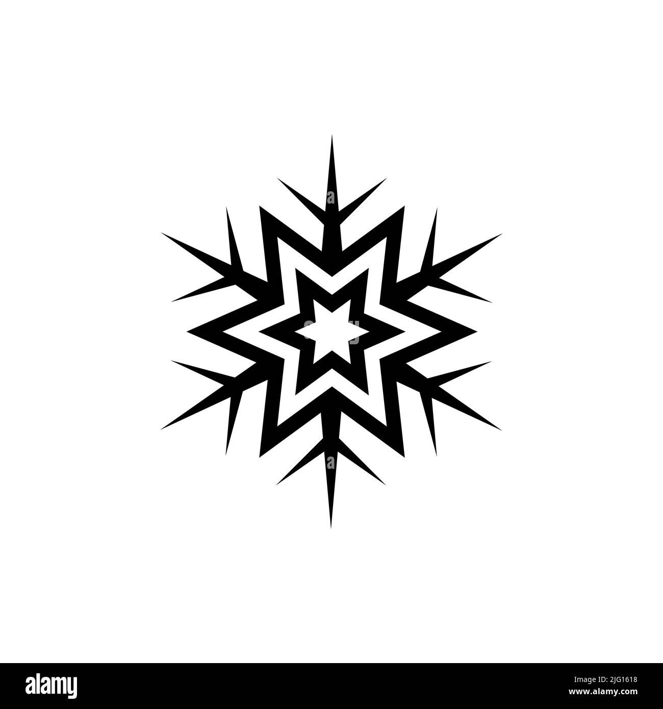 Snowflake vector icon. Black snowflake icon isolated on white ...