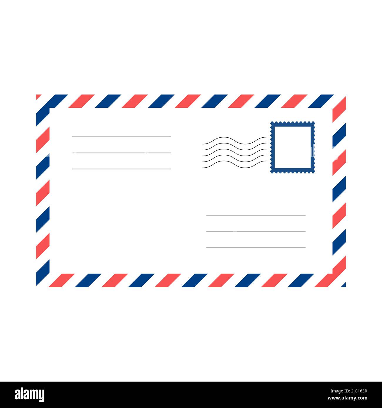 Vector air mail envelope. Blank postal envelope icon Stock Vector