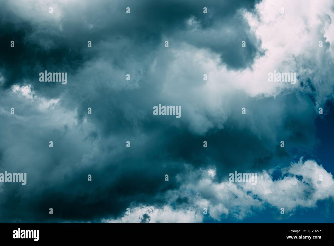 Storm clouds. Dark Blue Cloudy Rainy Sky With Rain Heavy Clouds. Storm, Thunder, Thunderstorm