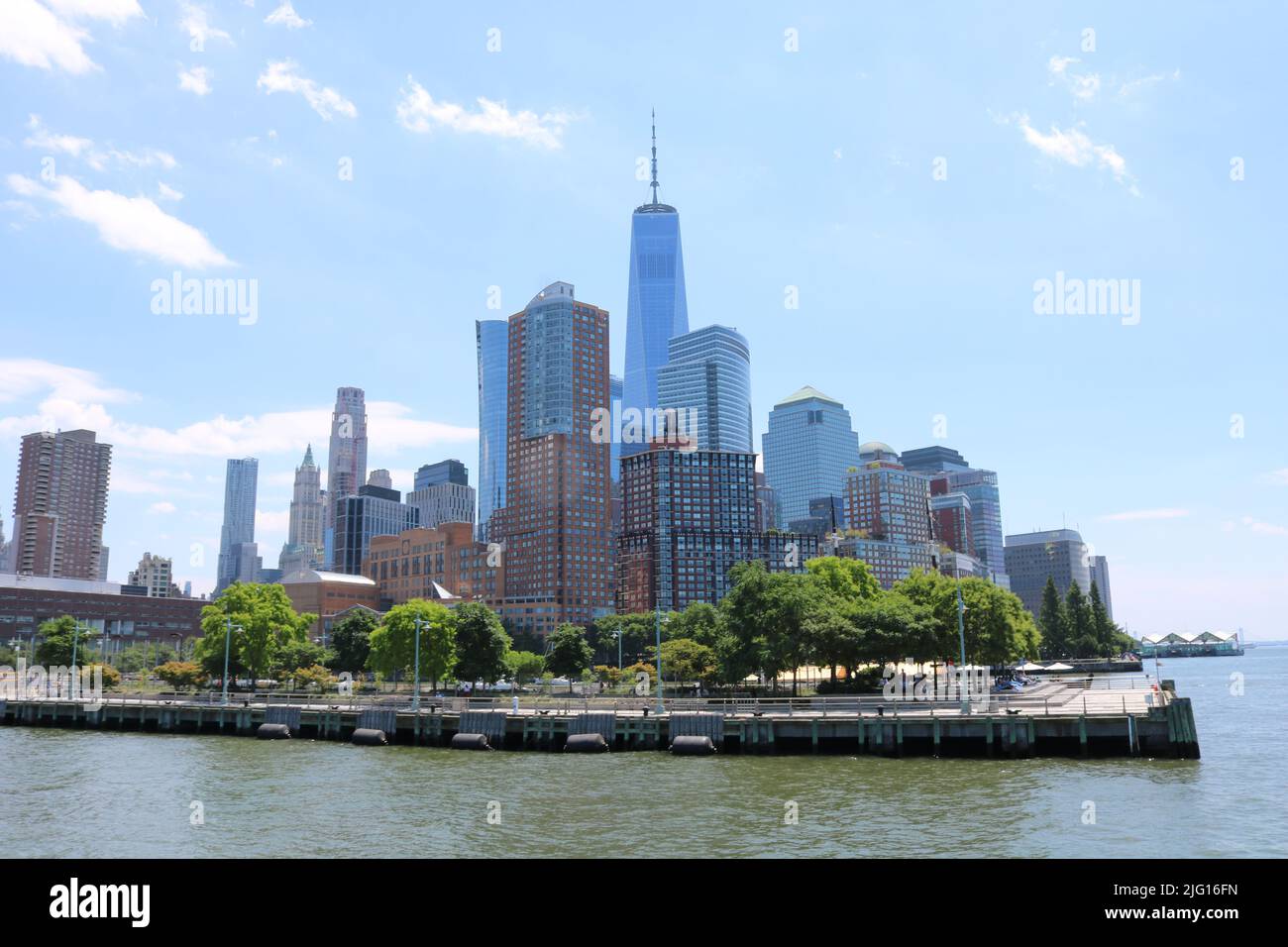 Pier 26 and the NYC skyline Stock Photo