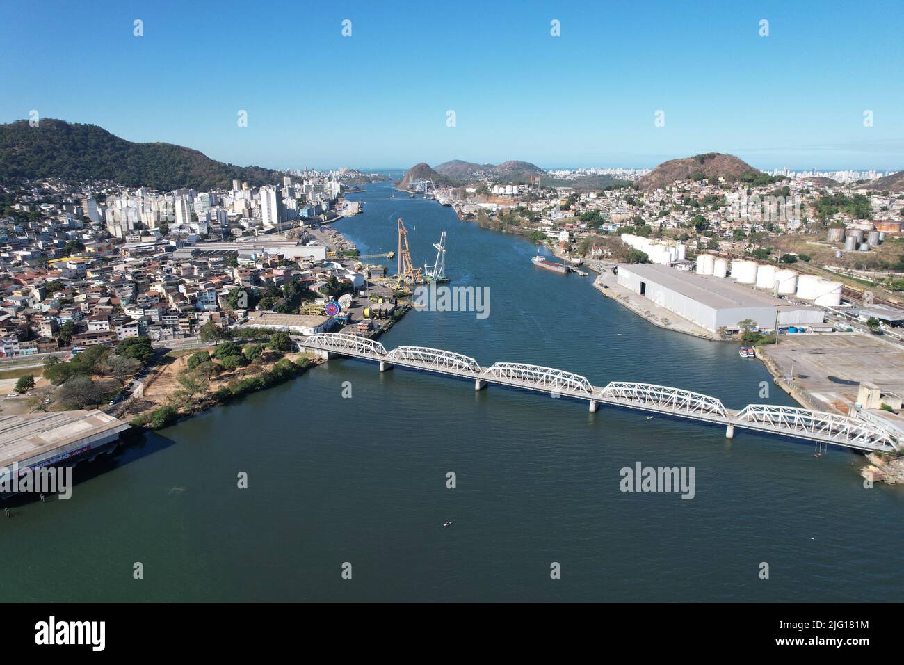 View of the bay of the city of Vitória - Brazil Stock Photo