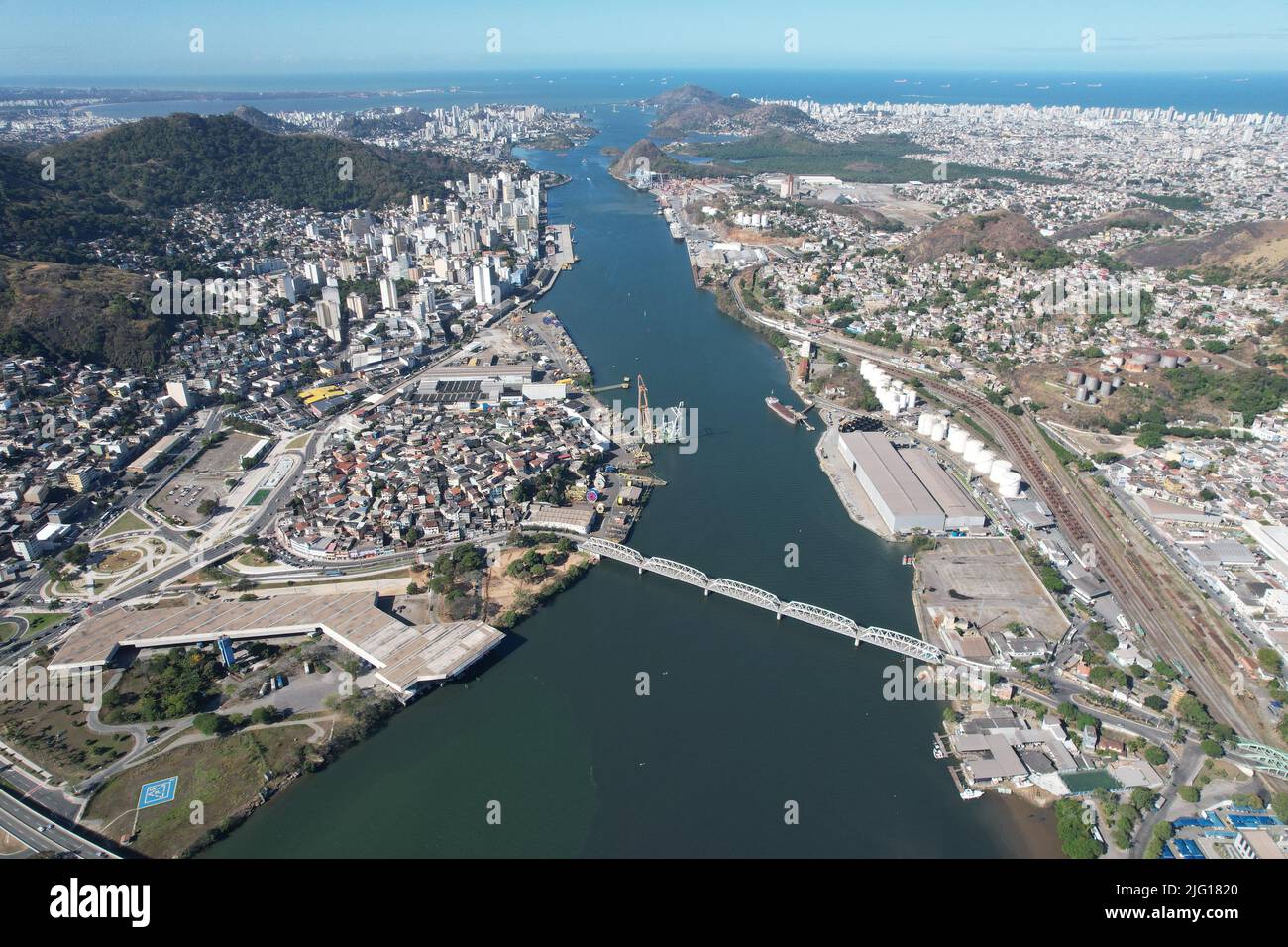 View of the bay of the city of Vitória - Brazil Stock Photo