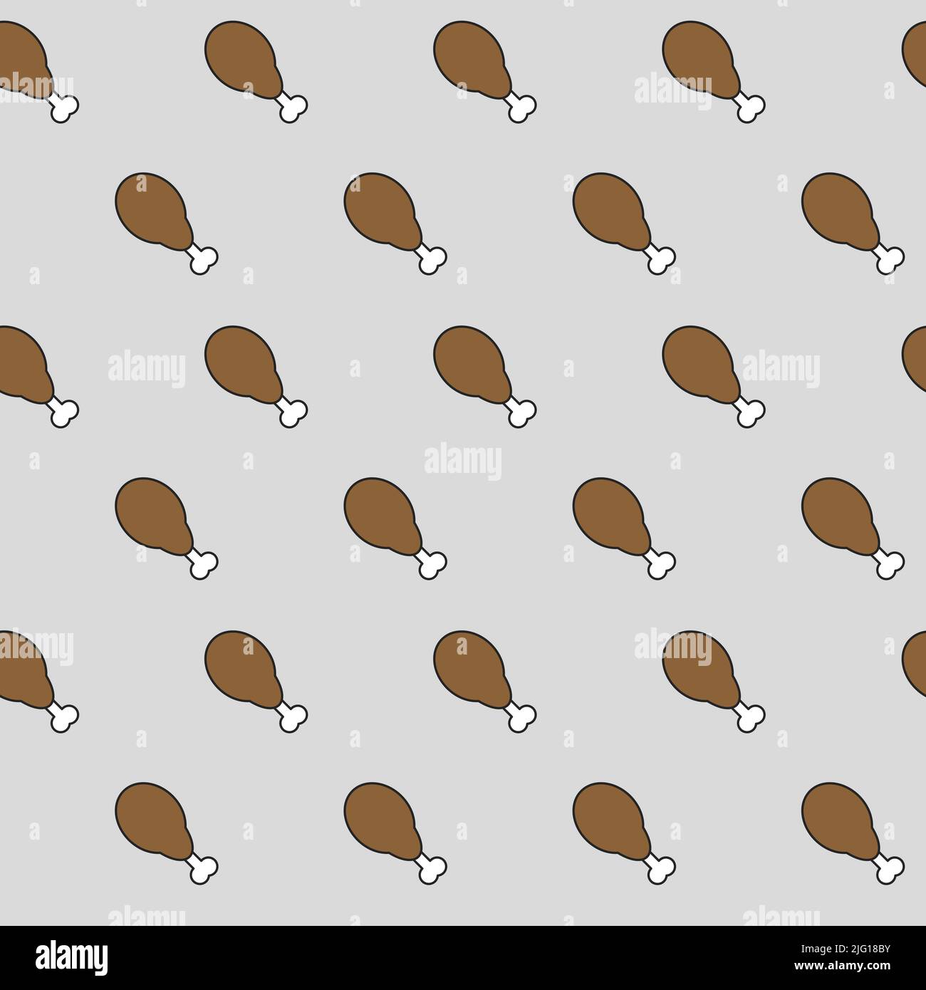 Crispy fried chicken seamless pattern, vector repeat wallpaper