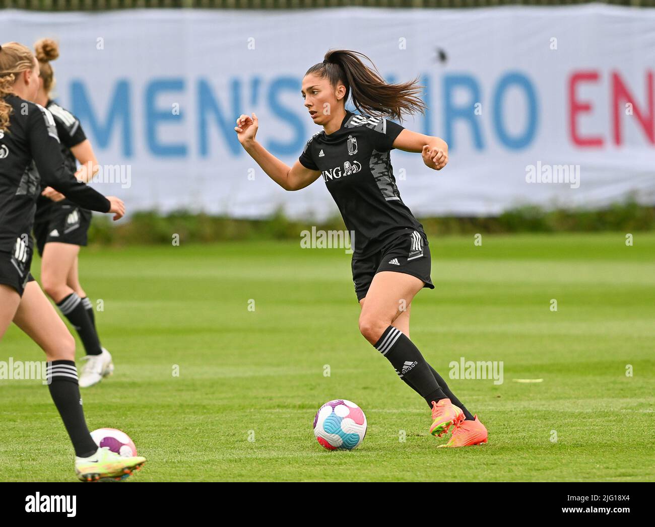 Belgium's Amber Tysiak pictured in action during a training session of