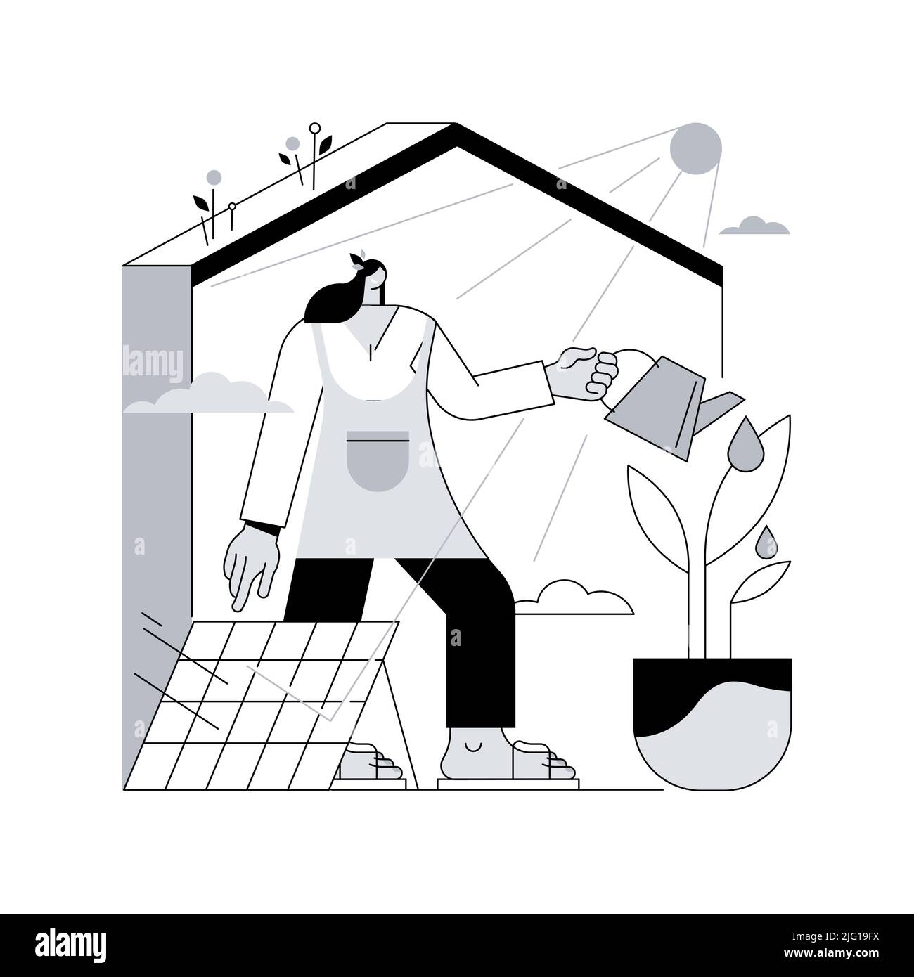 Image showcasing Eco house abstract concept vector illustration. Environmentally low ...