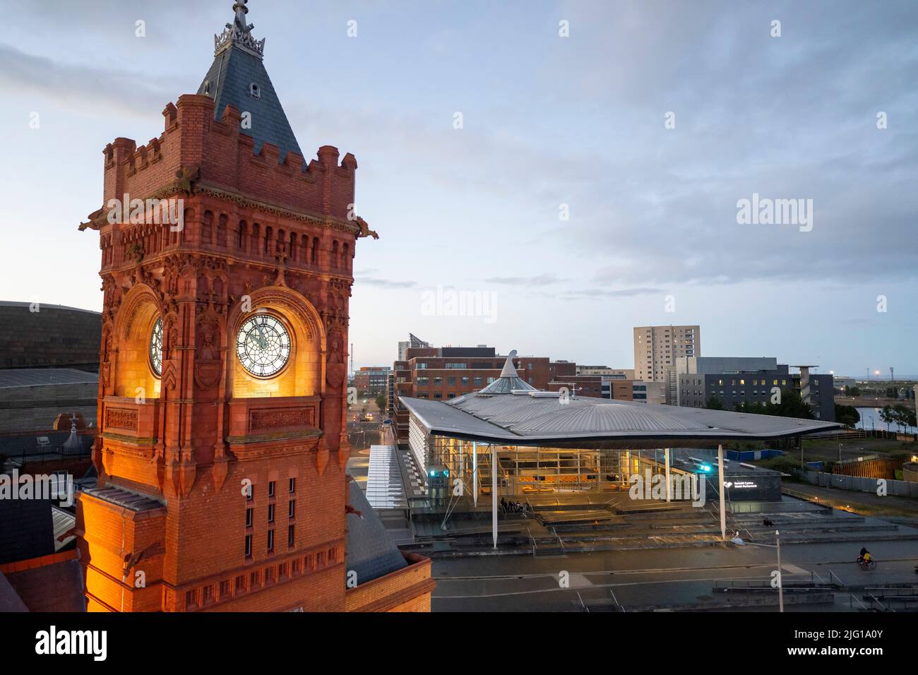 An aerial view of the Senedd, Cardiff Bay Stock Photo Alamy