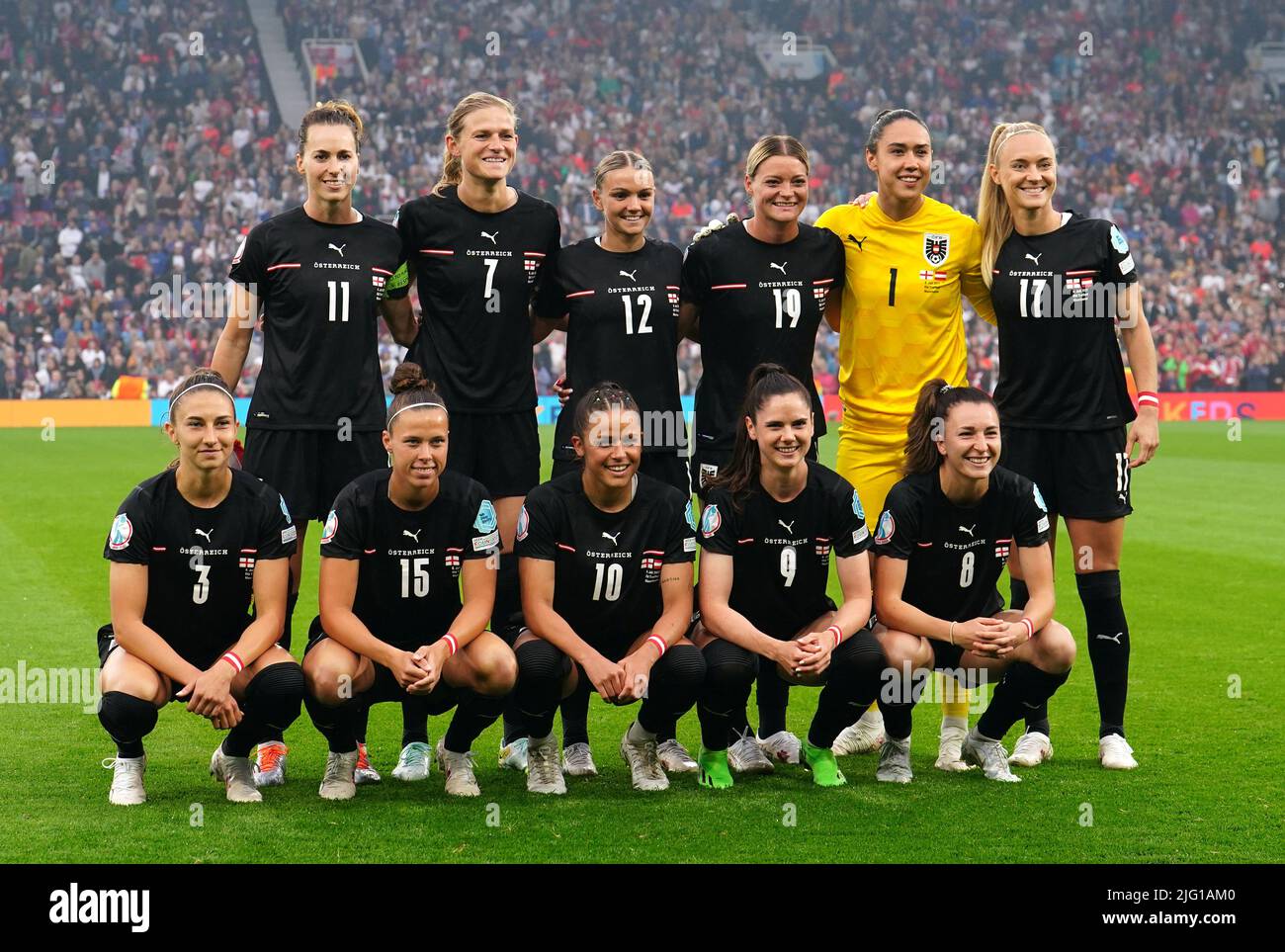 An Austria team group photo before the UEFA Women's Euro 2022 Group A