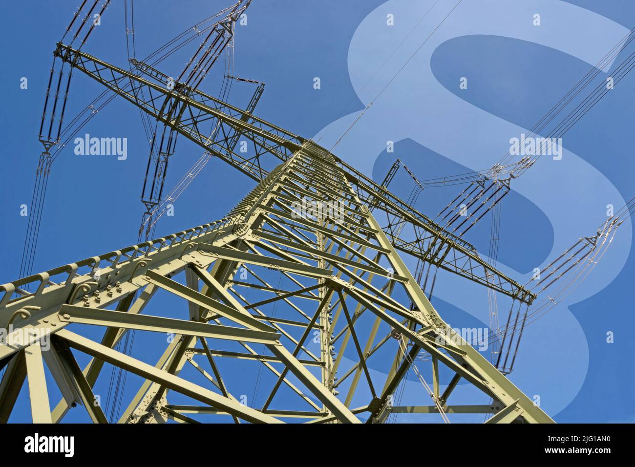 Symbolic image on the topic of the electricity market and law Stock Photo